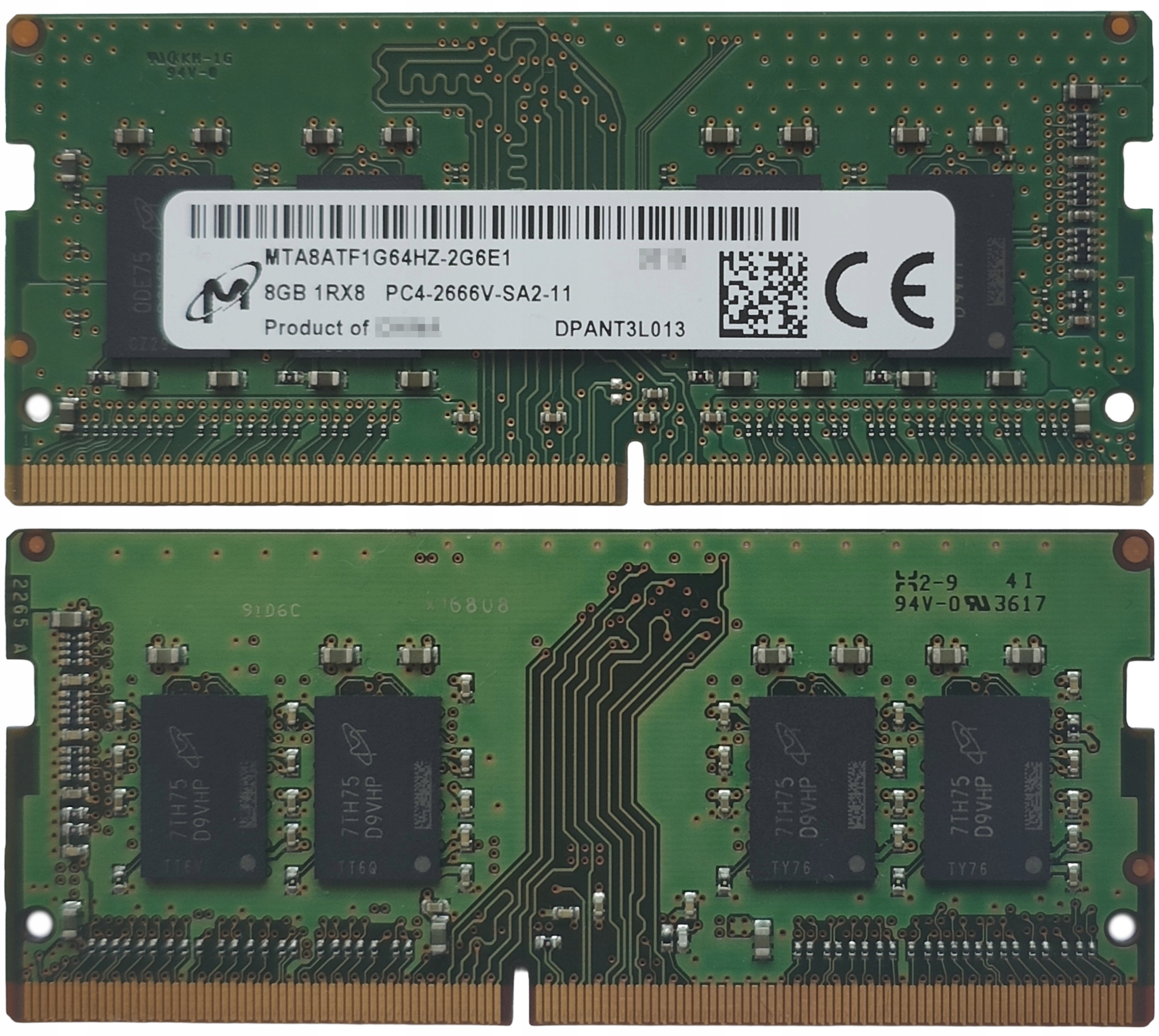 (n) 8GB 1*8GB Micron DDR4 2666MHz 1,2V MTA8ATF1G64HZ-2G6E1