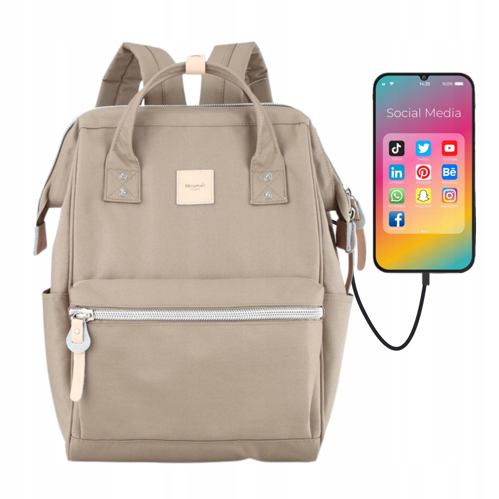 Batoh Himawari Sorrel HM1881 na notebook 13,3 Usb #16 kávový