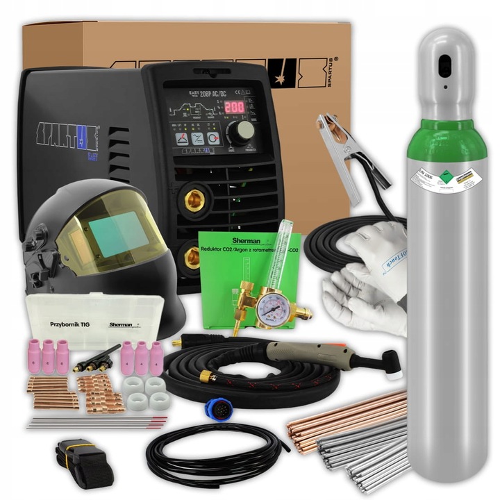 Spartus Sada pro invertorovou svářečku EasyTIG 208P Ac/dc Mma Puls 200A Alu