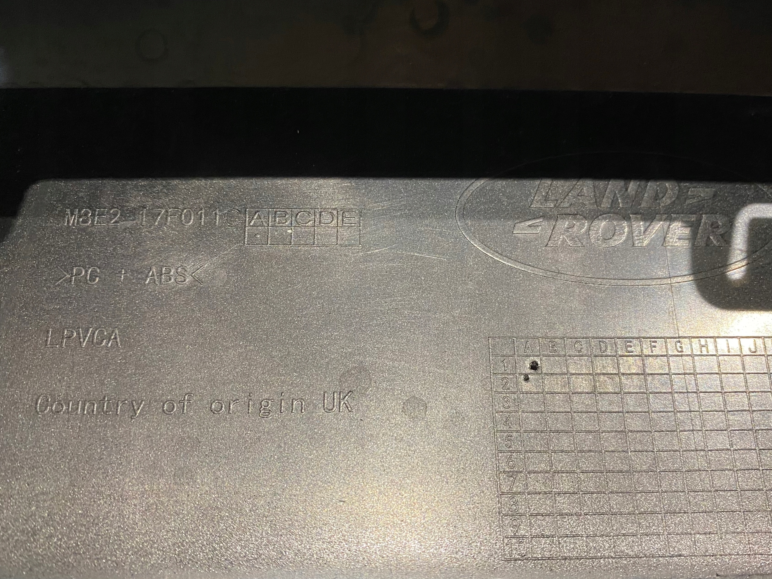 RANGE LAND ROVER BLENDE ABDECKUNG COVER M8E2-17F011-C