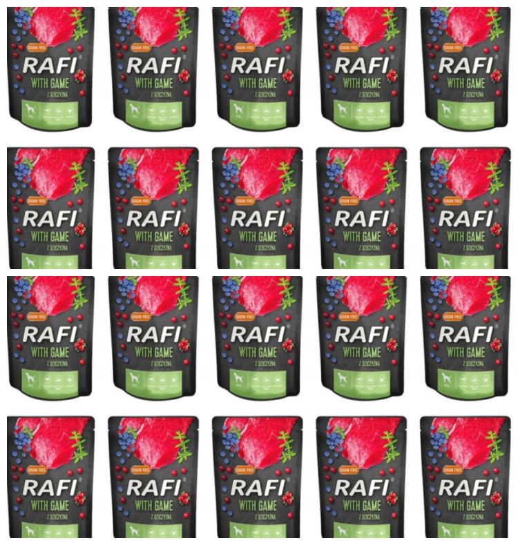 Levně Krmivo Pro Psa Se Zvěřinou 300 G Rafi!!! 20 Kusů!!!