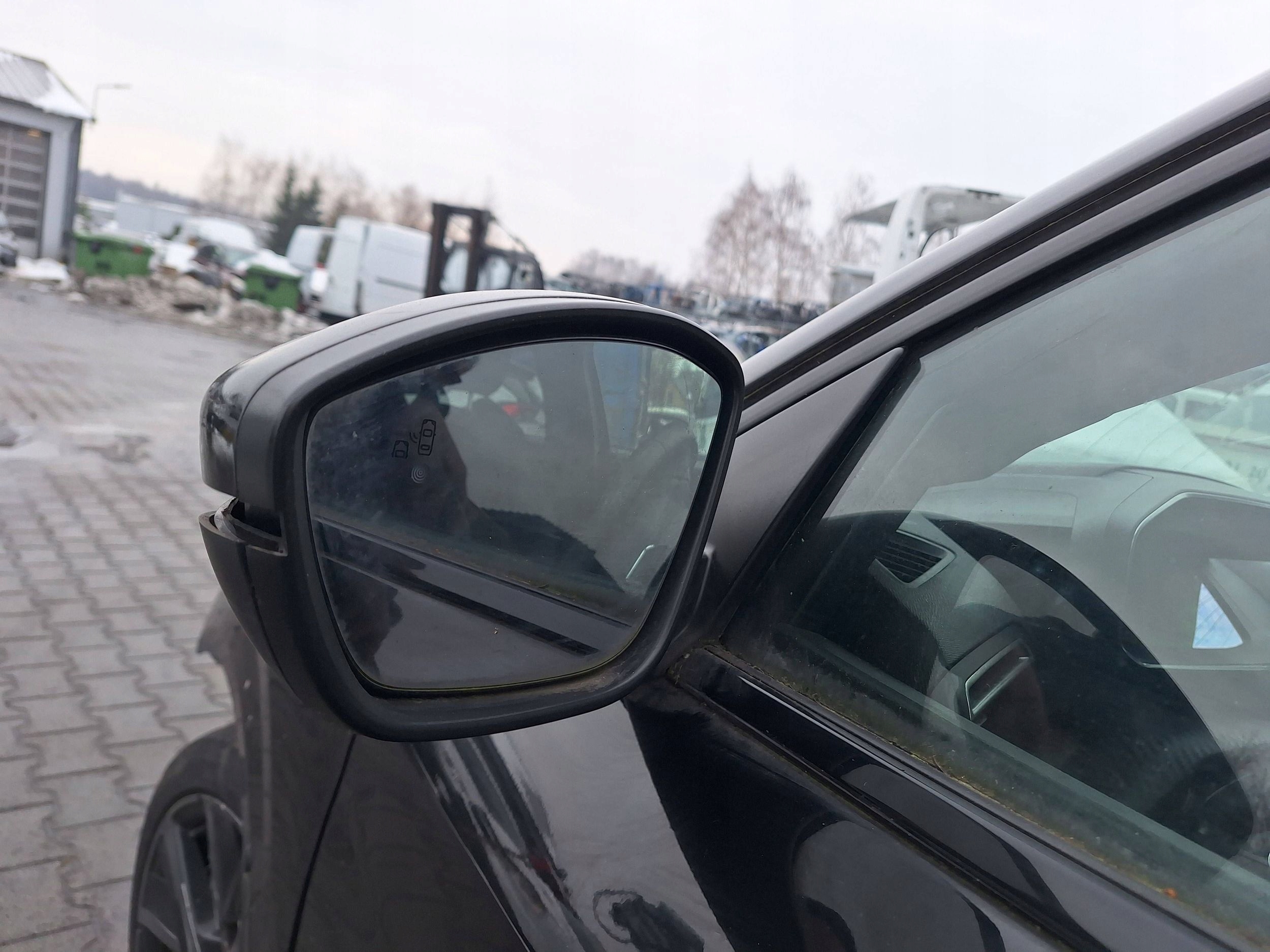 PEUGEOT e208 208 II 2 19- black, left mirror BLIS MARTWE POLE KTVD .-PIN