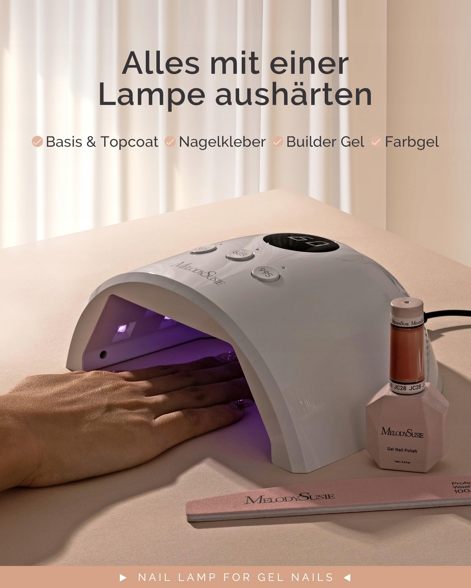 MELODYSUSIE Lampa UV LED Do Paznokci Z Wyświetlaczem I Czujnikiem — miniatura 2