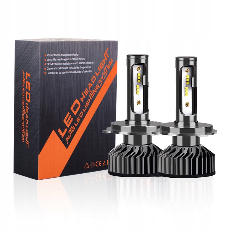 Mini Żarówki Led H4 Mocne 20000LM Canbus 6000K