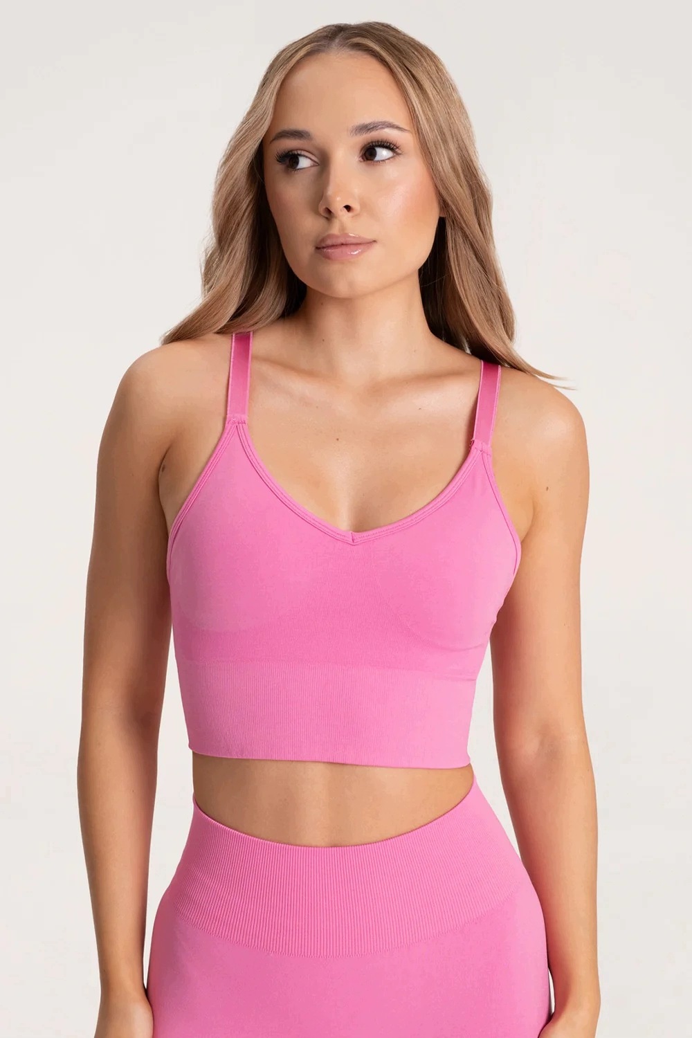 Gym Glamour Podprsenka second skin mid wild pink vel. S