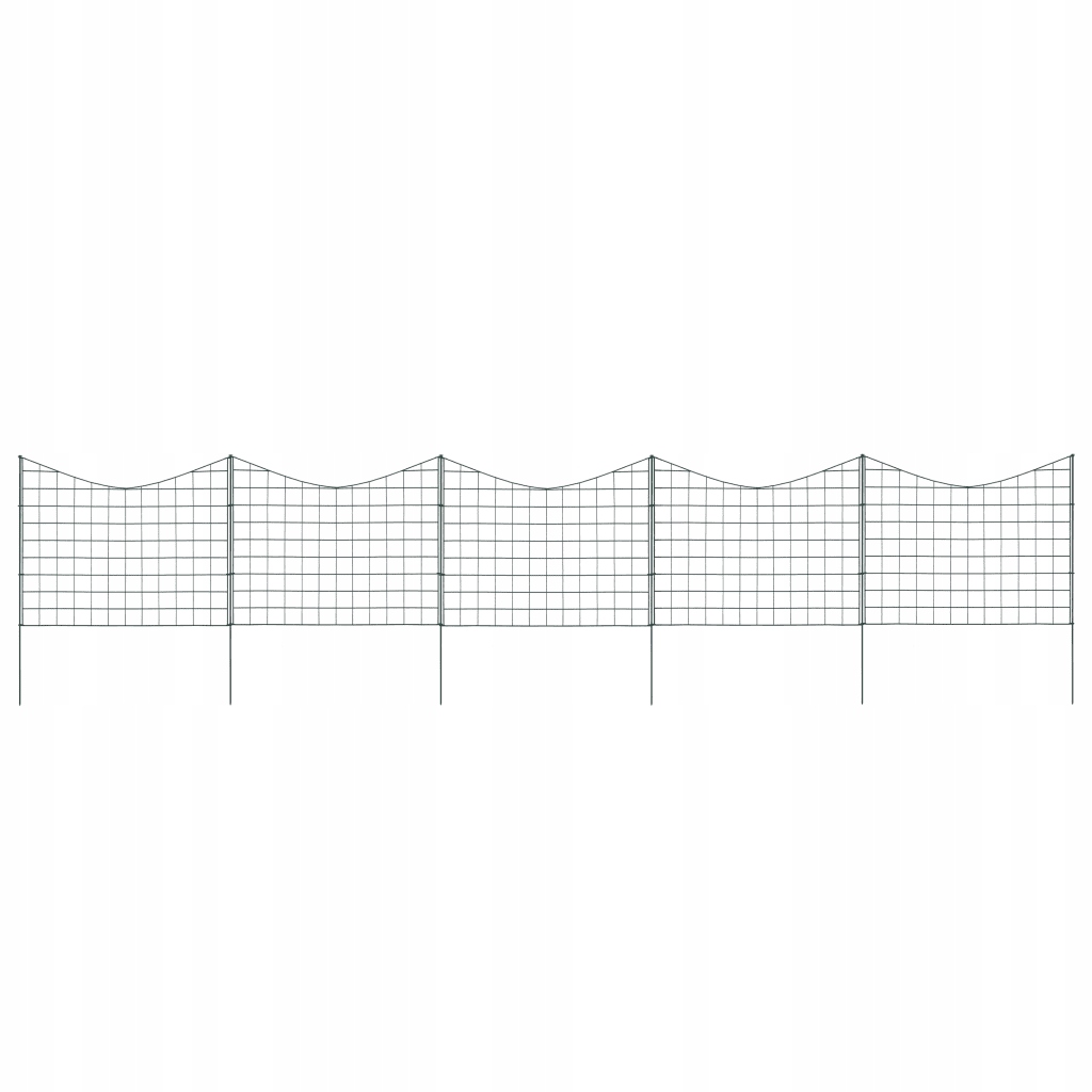Zelená zahradní sada, 5 panelů 775 x (525-640) mm, 6 sloupků 5,7 x