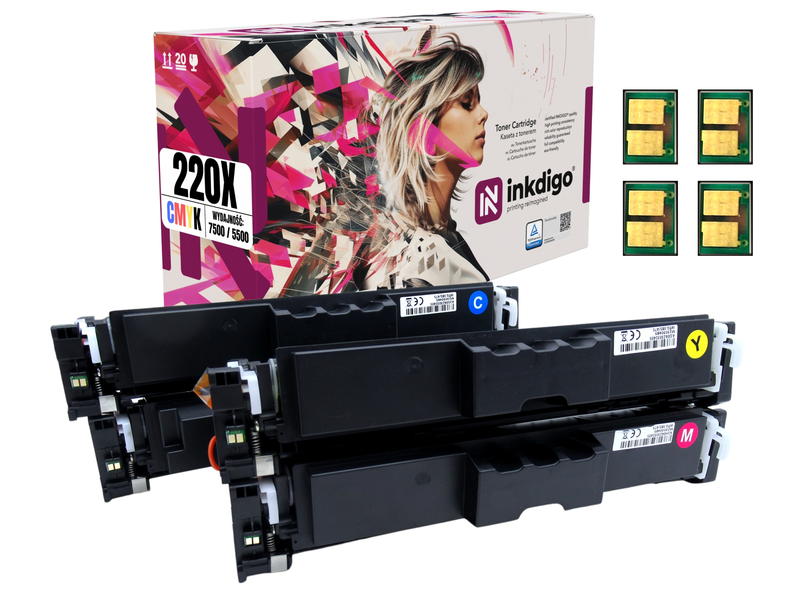 W2200X-W2203X Náhradní Tonery S Čipem Pro Hp Color LaserJet Pro 4202 4302