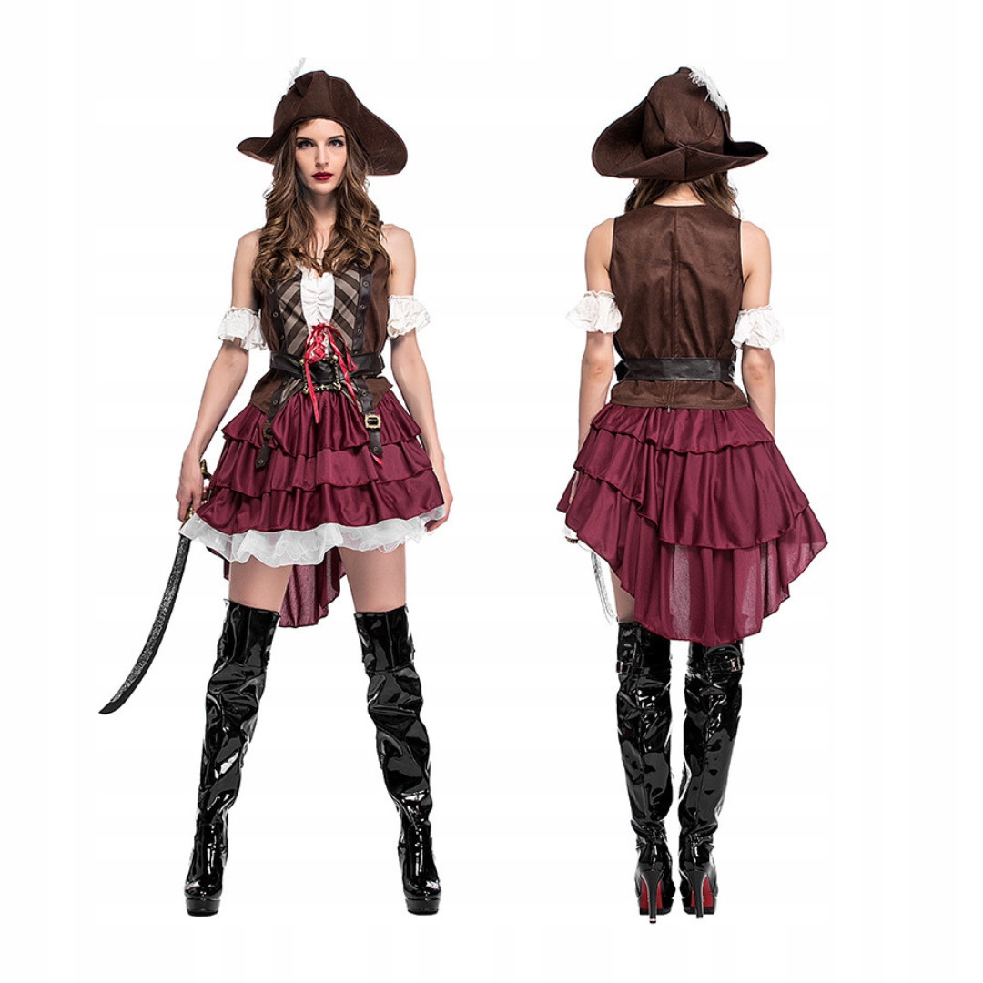 Kostým Piráta Pro Ženy Pirátka Elegantní Převlek Karneval Halloween XL
