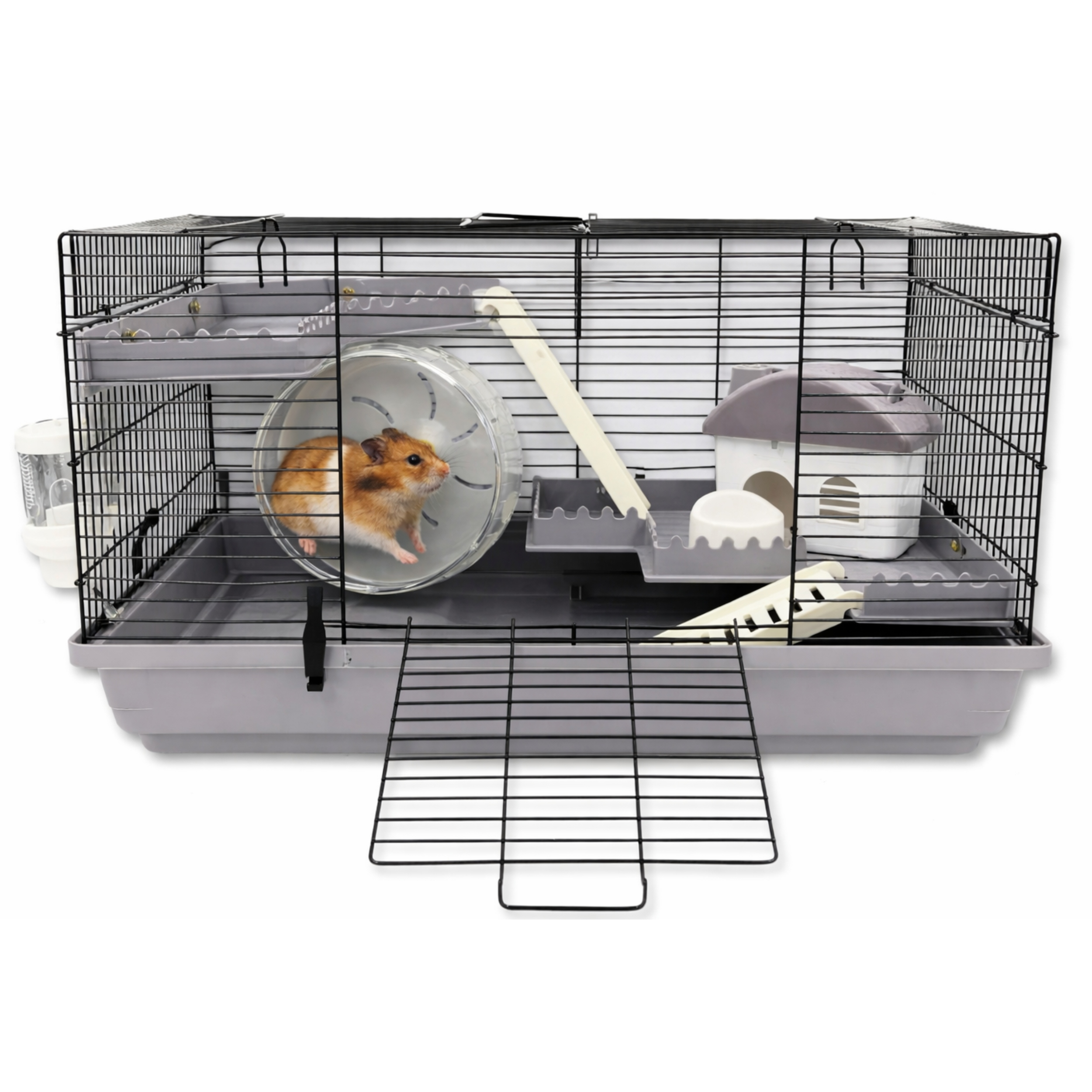 Klatka dla Chomika Myszy Kołowrotek Domek Zabawka Małych Gryzoni Q33 Kojec