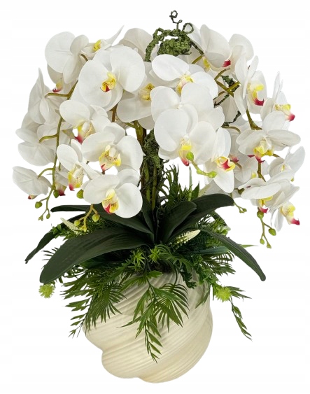 Umelé kvety keramické orchidey, obal 60 cm