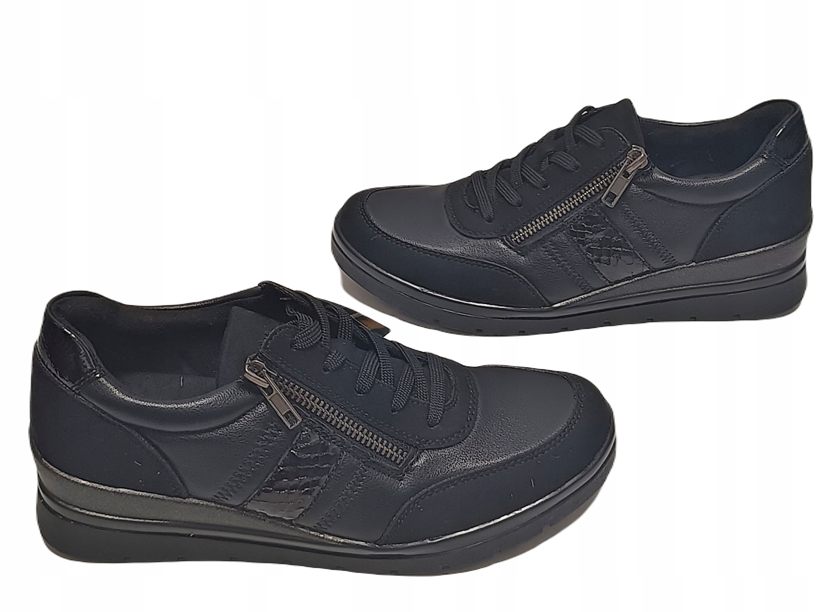 Kožené tenisky se zipem Remonte R0708-02 černé r41