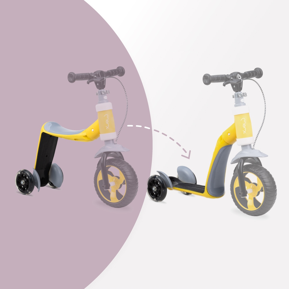 OUTLET MoMi ELIOS 2w1 JEŹDZIK HULAJNOGA TRÓJKOŁOWA - LED - żółta Marka MoMi