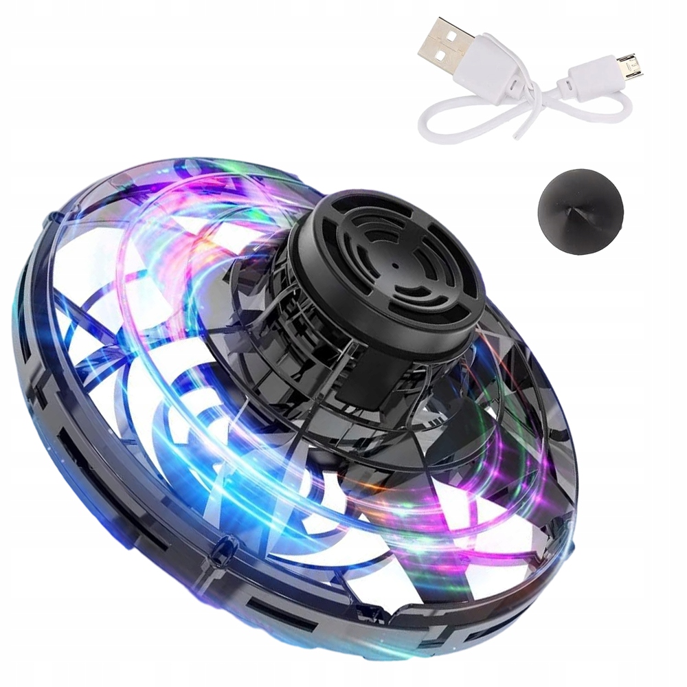 LATAJĄCY ŚWIECĄCY DRON UFO FIDGET SPINNER ZABAWKA PTW