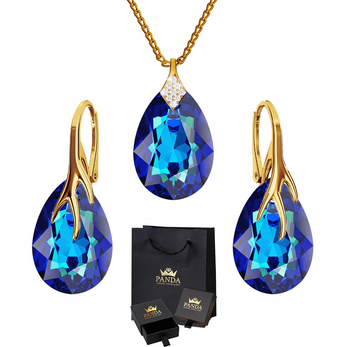 

Pozłacany Komplet Biżuterii Pazur Swarovski Srebro