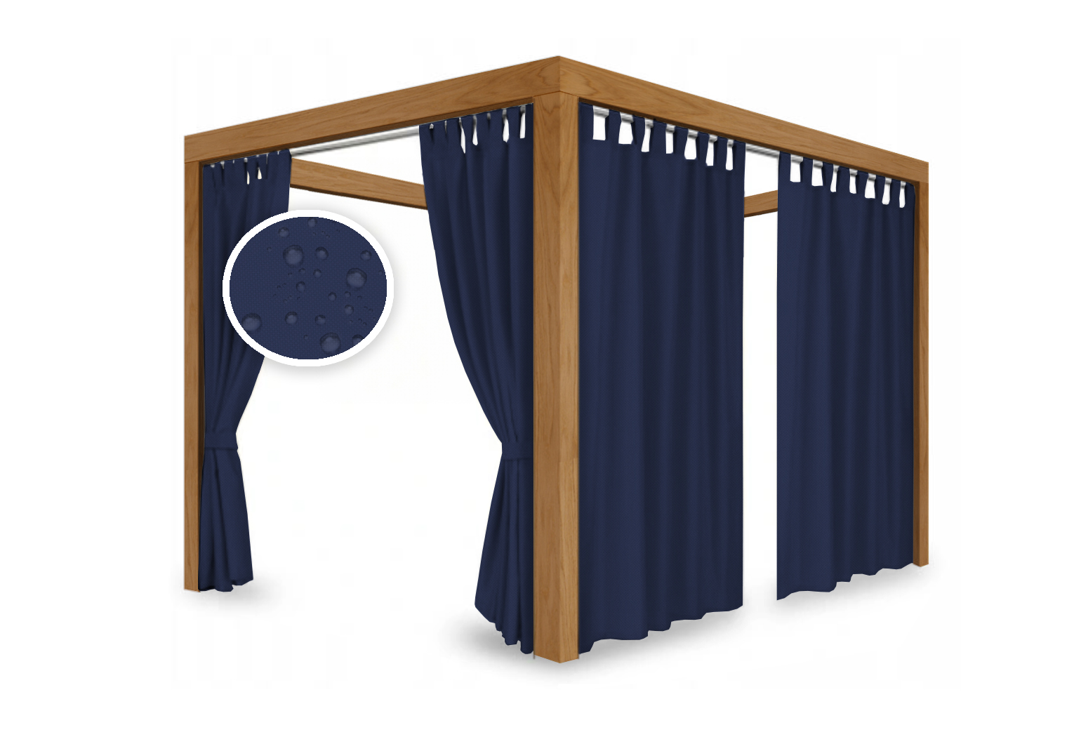 ZASŁONY OGRODOWE WODOODPORNE ZASŁONA NA SZELKI NA RZEP NA TARAS ZEWNĄTRZ Długość 2.2 m