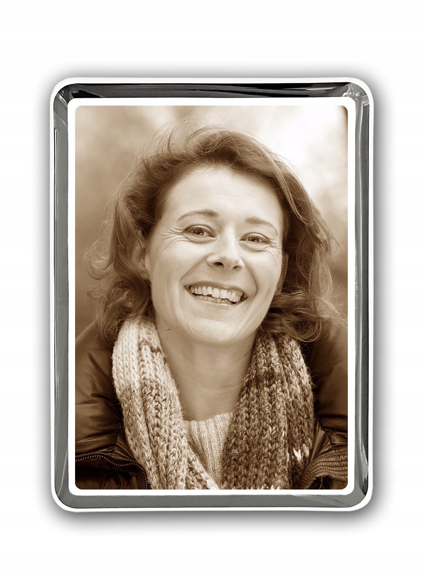 Náhrobní fotografie 8x11 sépie obdélník platina