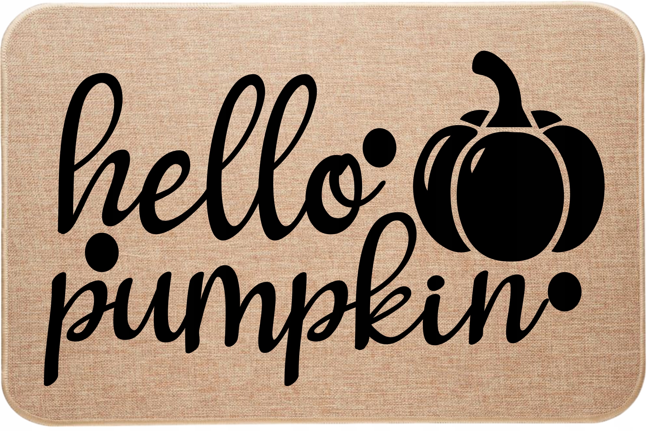 Lněná rohožka pod dveře s podzimním potiskem Hello Pumpkin Halloween