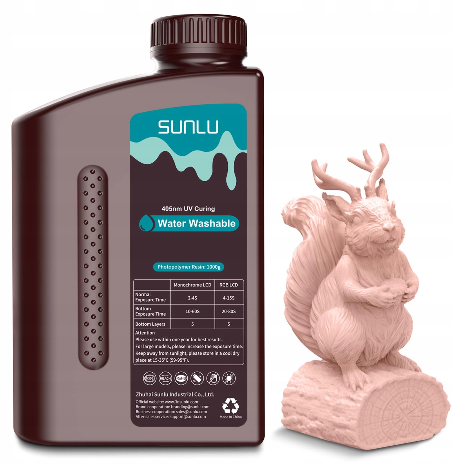 Żywica Resin Uv Sunlu Water Washable Beige Beżowa 1kg 1l Do Drukarki 3D