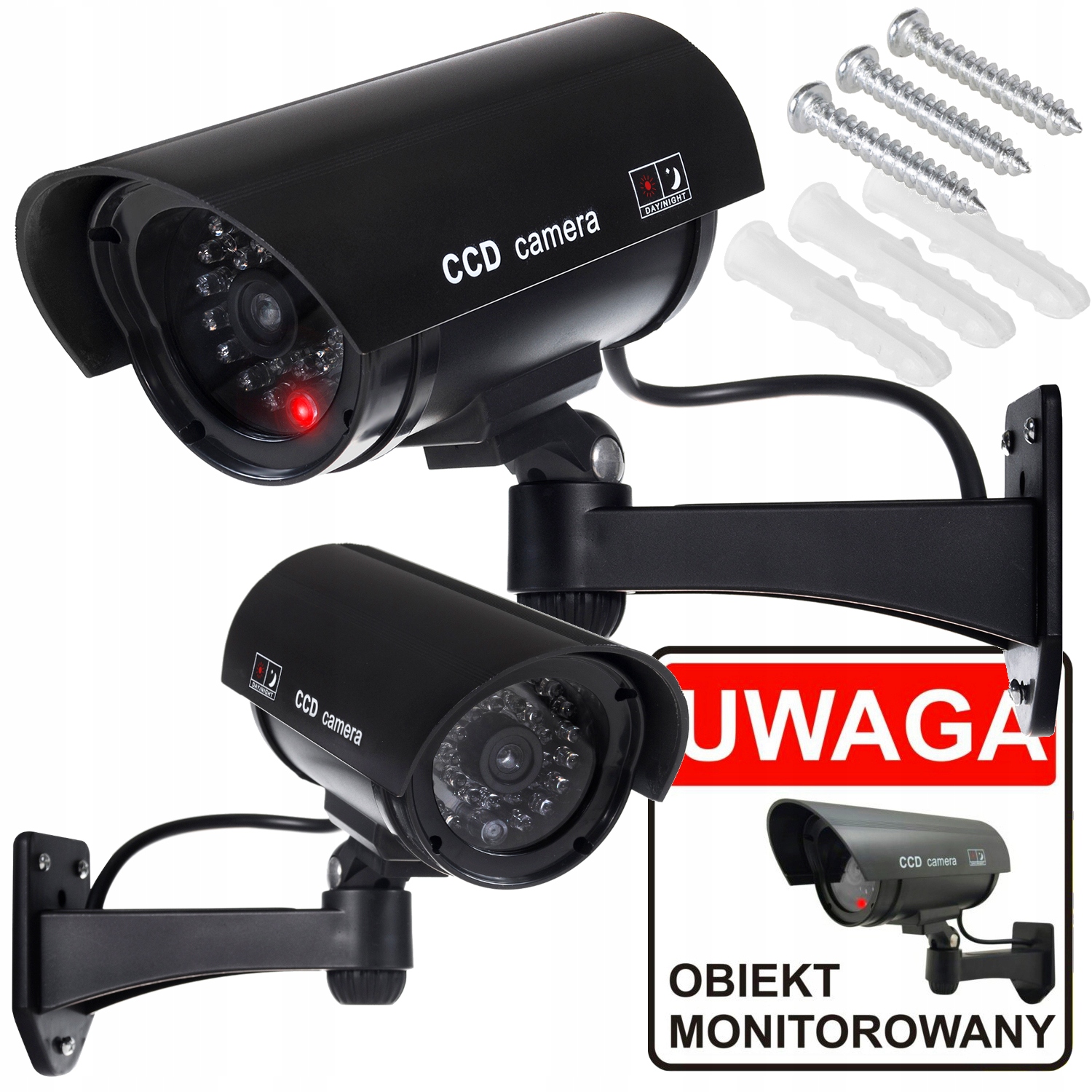 KAMERA ŚCIENNA ATRAPA KAMERY LED ALARM BYDGOSZCZ