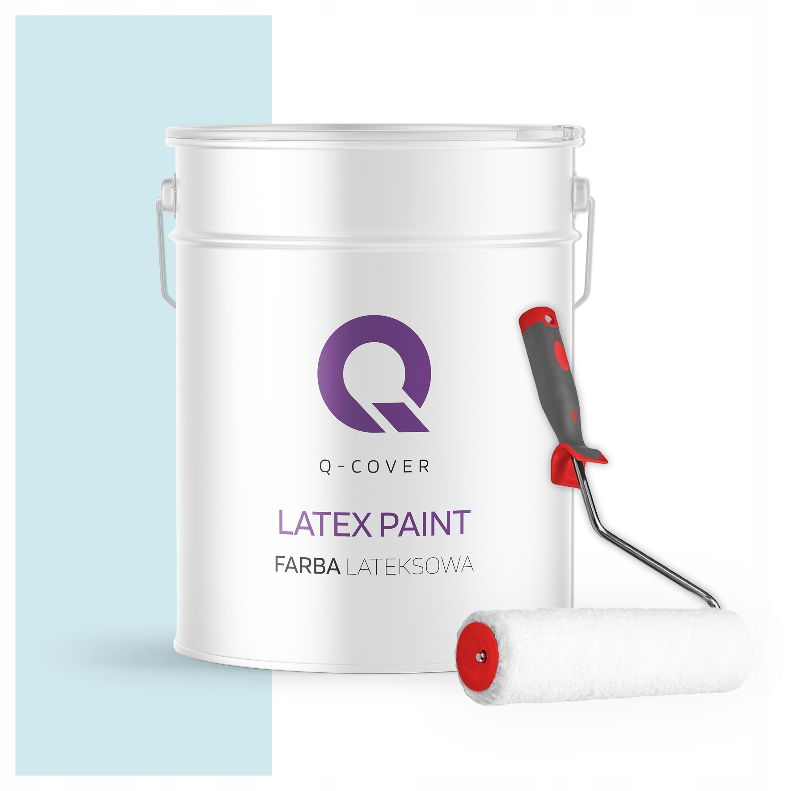 Latexová farba na steny stropov Hlboká matná 10L Biela modrá valček