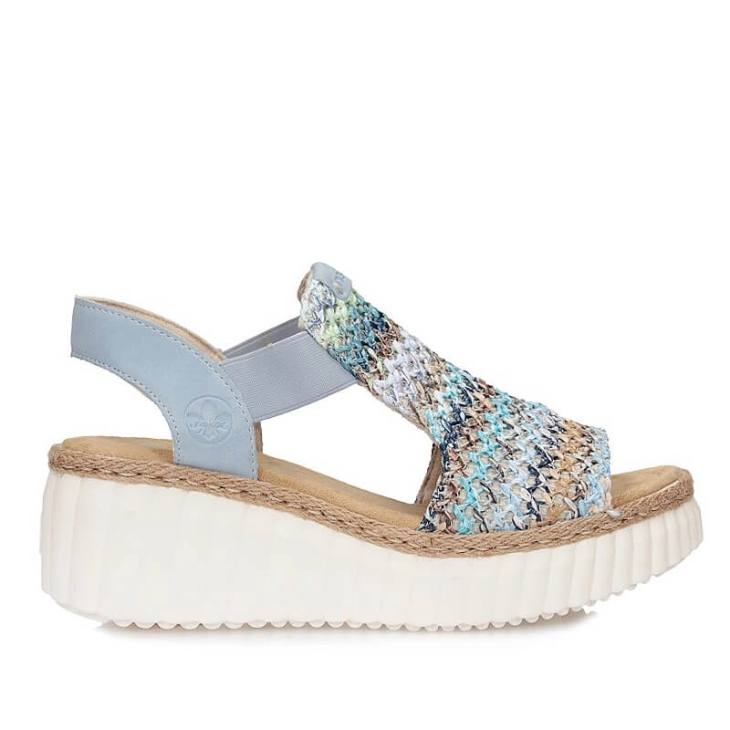 Dámské sandály Rieker 69172-91 multi s nazouvacím podpatkem