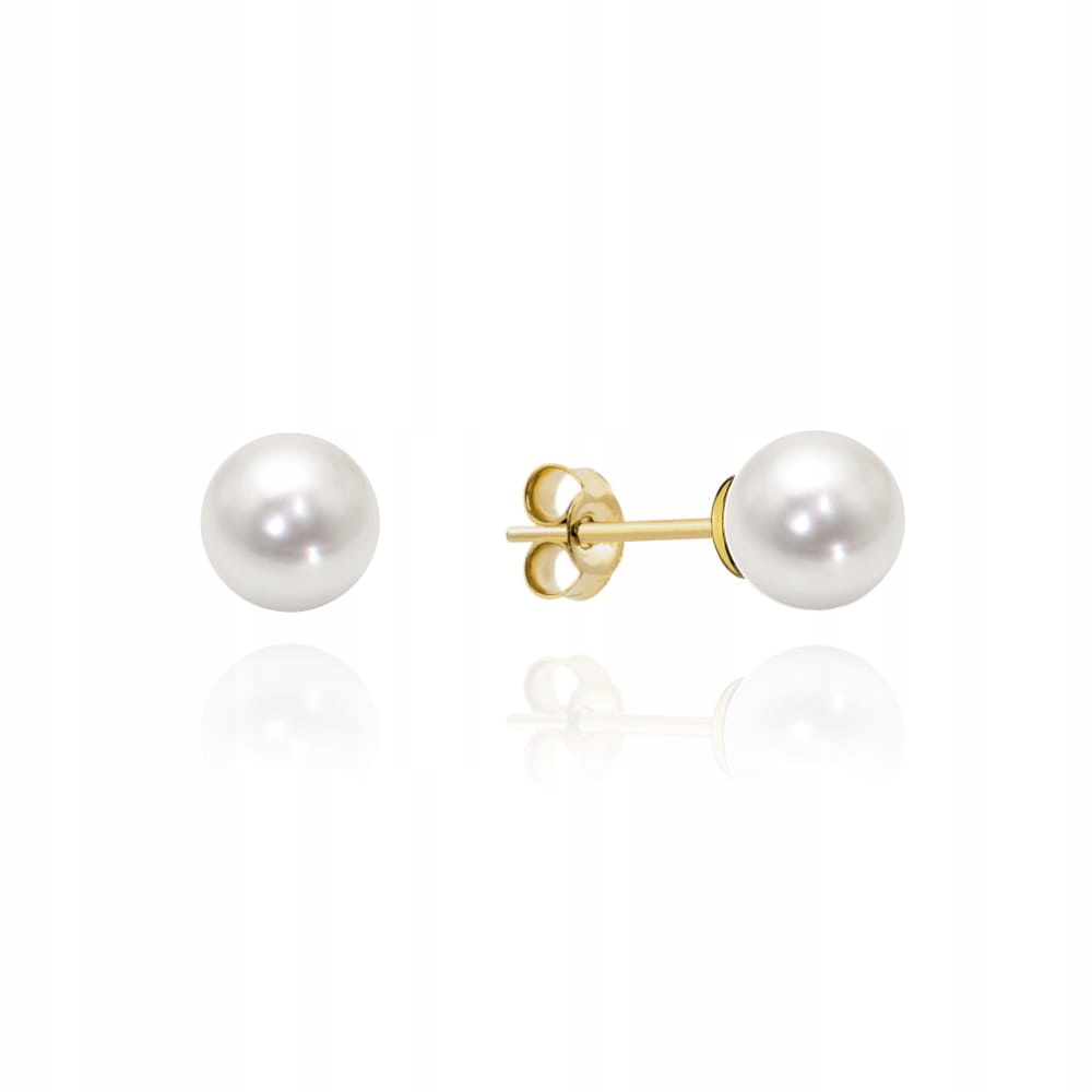 Zlaté 585 náušnice s perlou na tyčince, velmi elegantní a stylové, velikost 14k