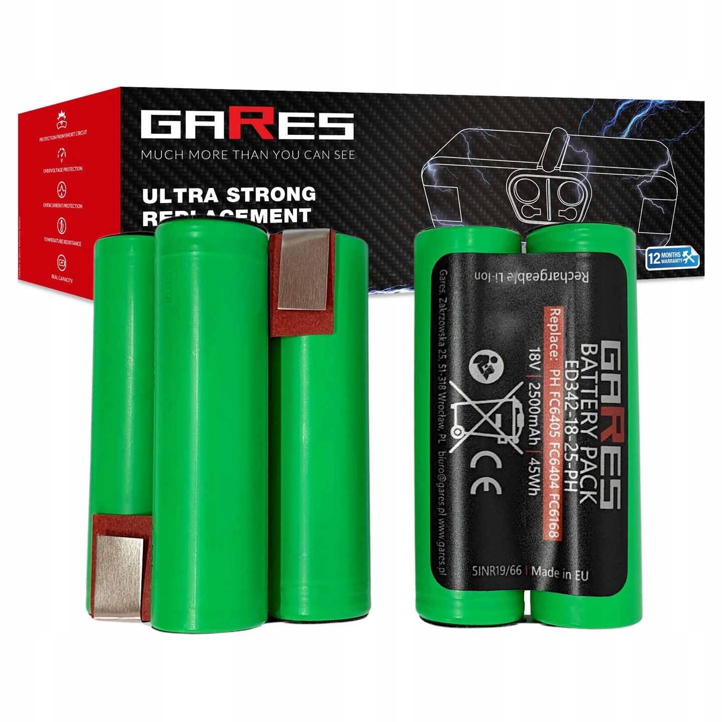 Akumulátor Gares pro Philips PowerPro FC6405 FC6404 18V 2,5Ah