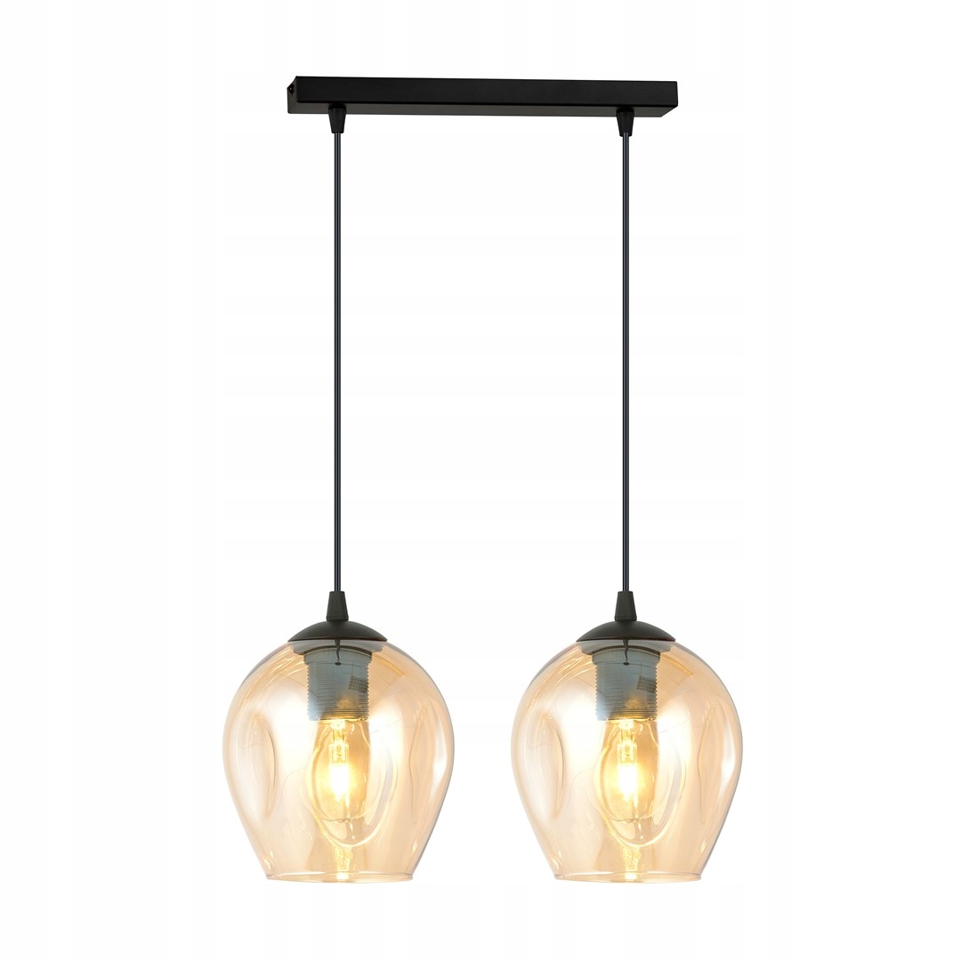 Závesná lampa Istar 2 Bl Medová loft, tienidlo jantár