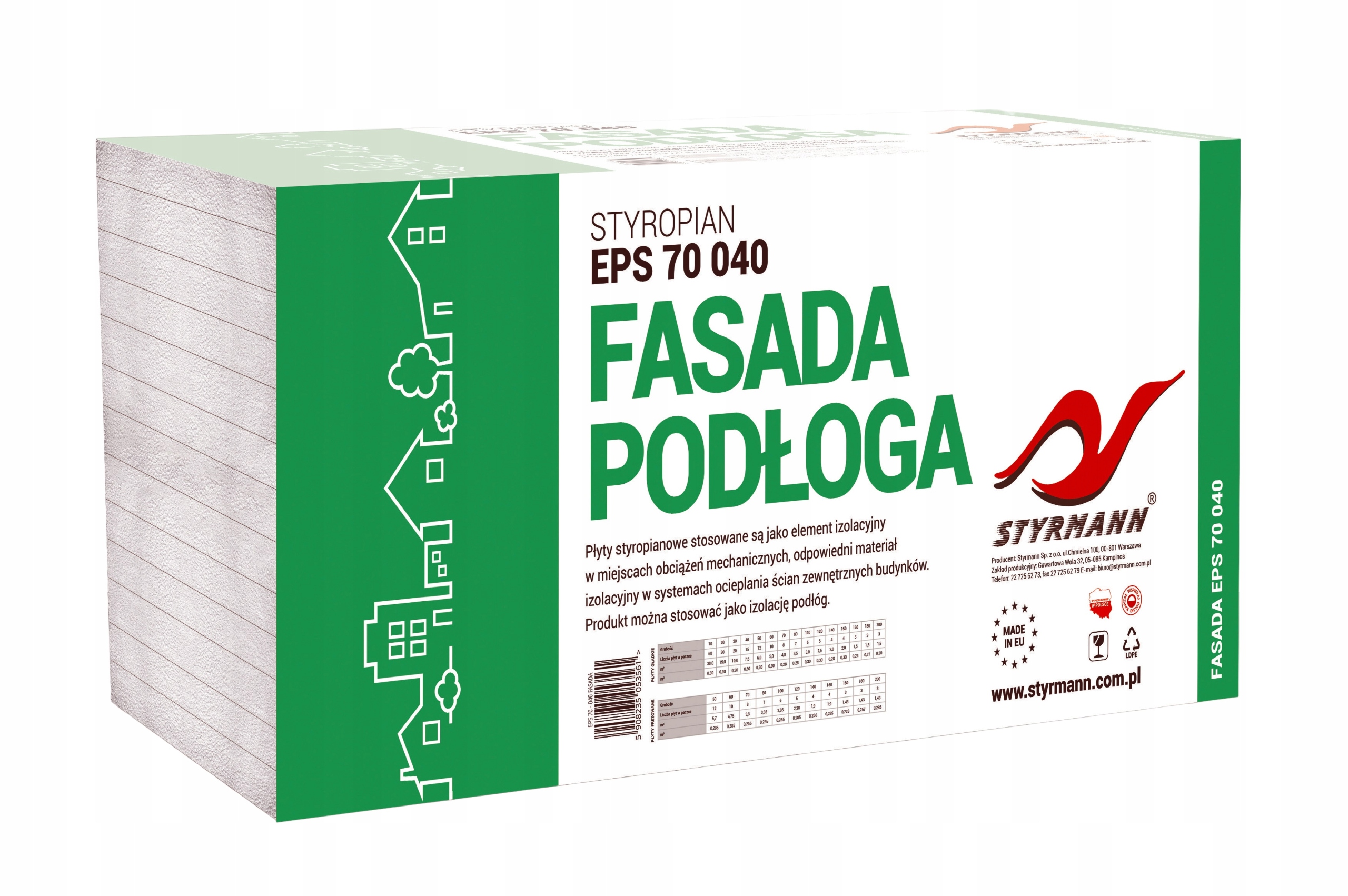 

Styropian Fasada Eps 70 040 / 18cm / paczka 1,5m2
