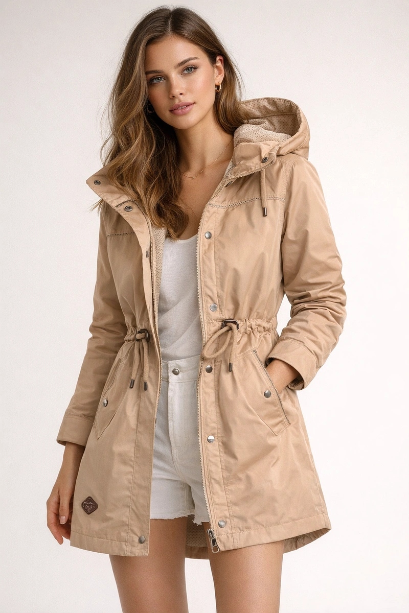 Dámská Parka Bunda CAN-561 Písková XL (42)