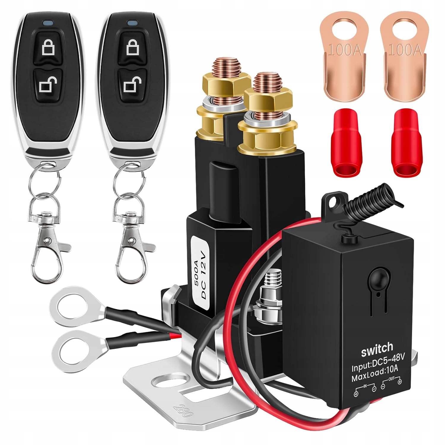 Zdalny Automatyczny Wylacznik Odlacznik Akumulatora 12V 500A 2X Pilot-do Rv
