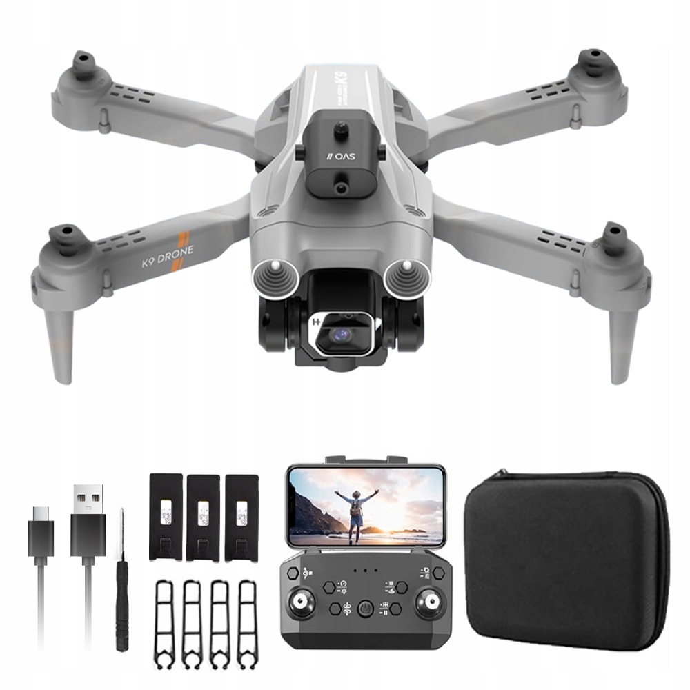 Dron Dvojité Kamery Stabilní Vznášení Kamera 4K Detekce Překážek 3 Baterie