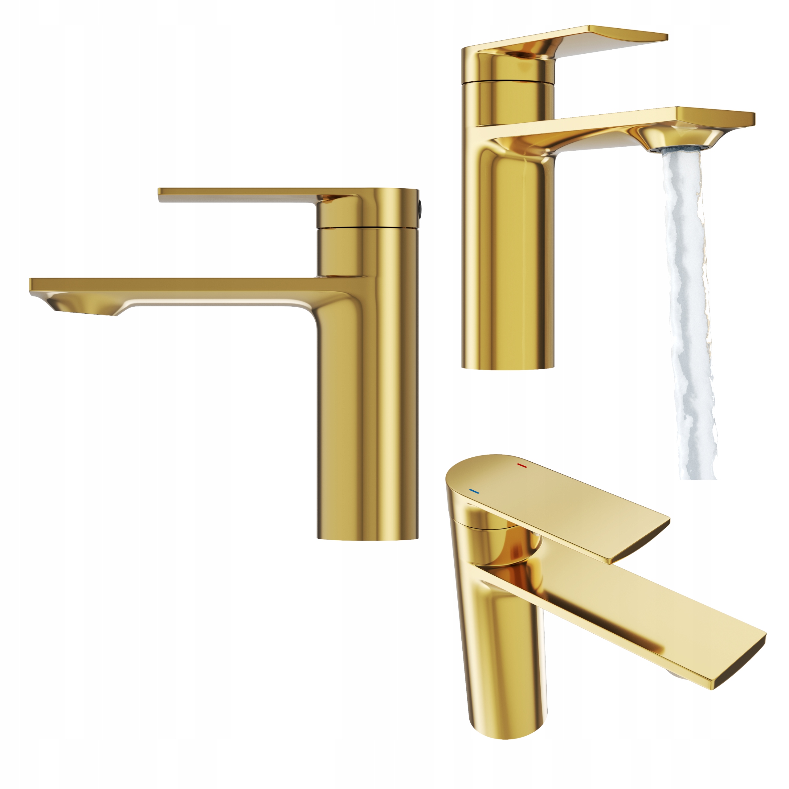 Nízka umývadlová batéria Zlatá do kúpeľne Stojací kohútik k umývadlu Cabo