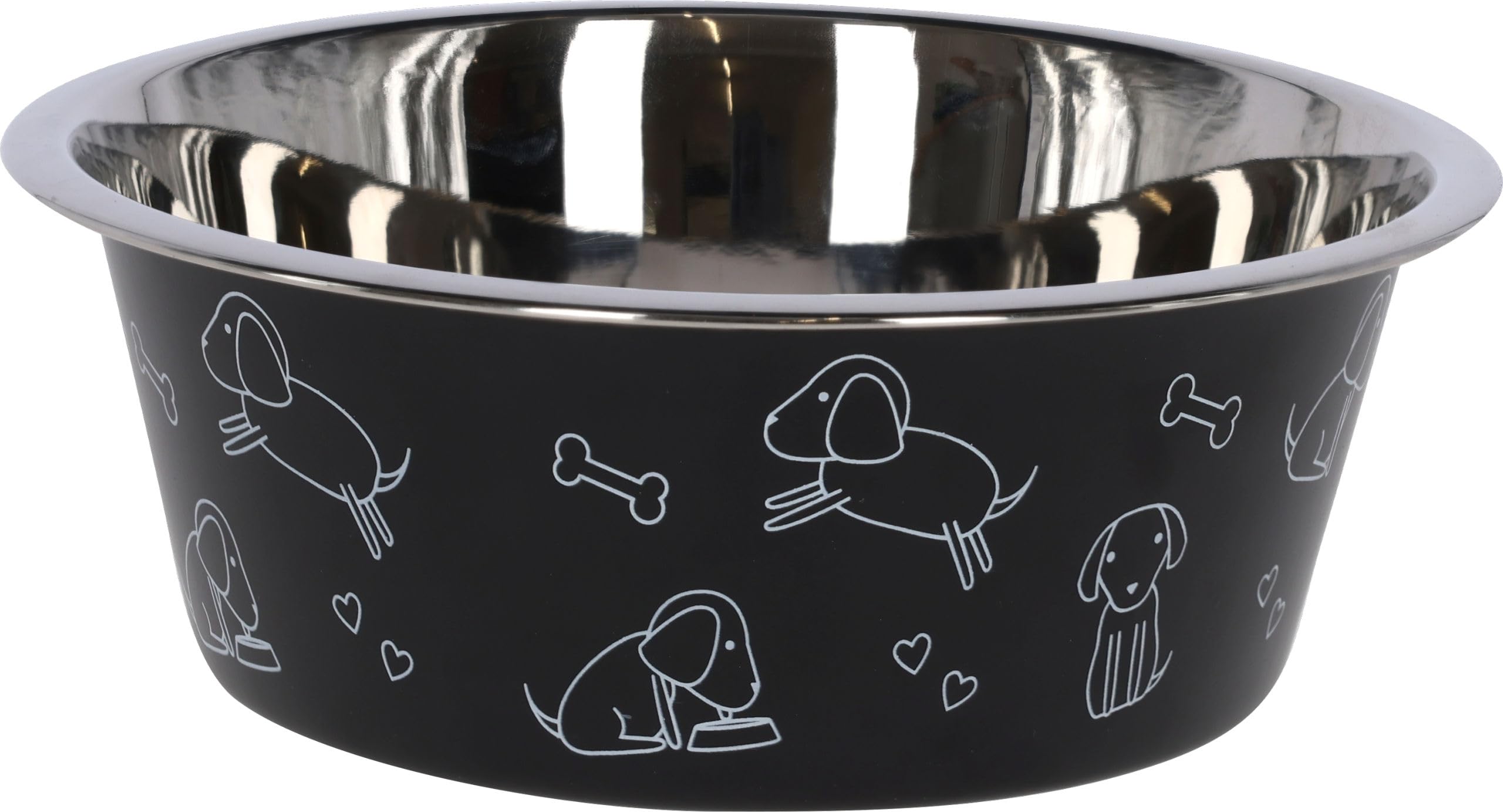 Levně Kerbl Miska pro psa Nerezová Ocel Černá 1800 ml na jídlo a vodu