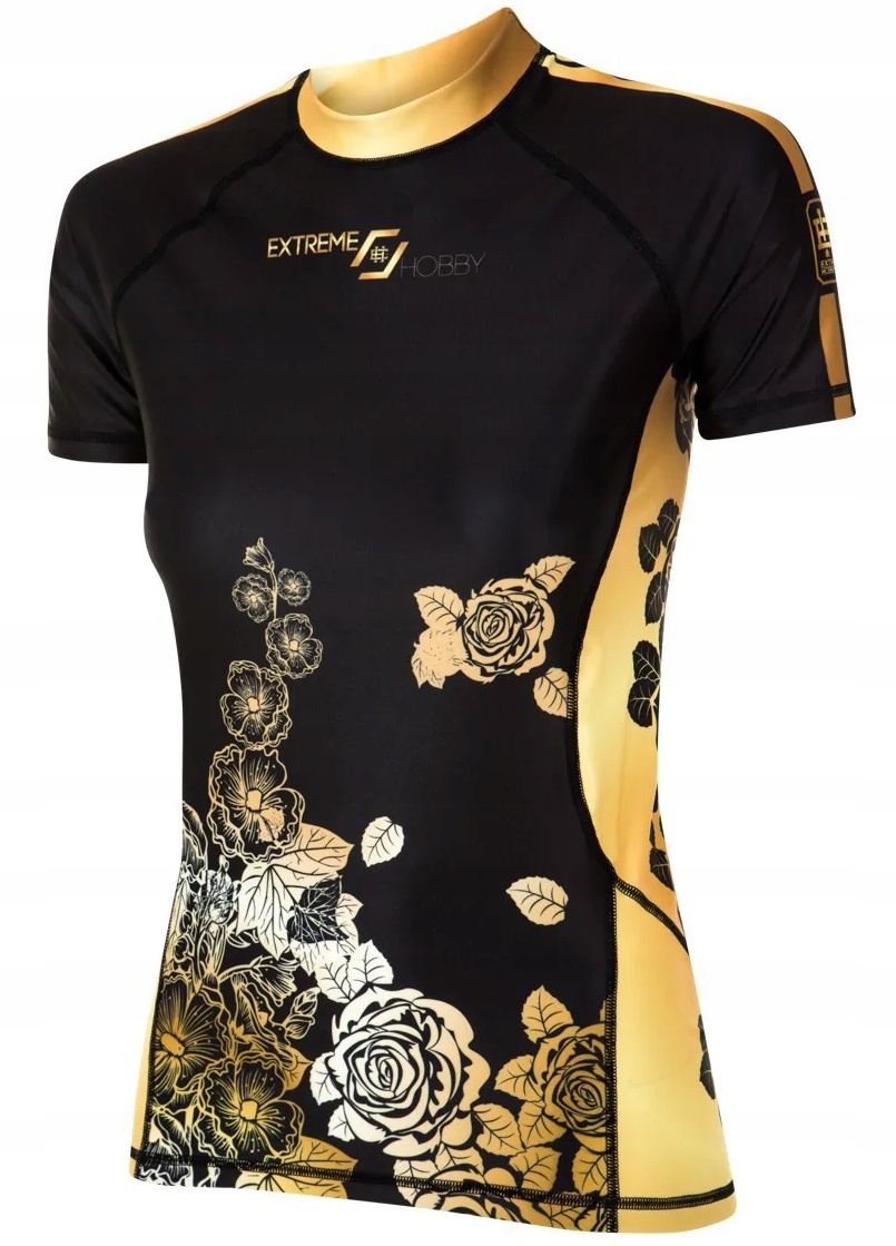 Extreme Hobby Rashguard Dámský krátký rukáv Rose Black/Gold L