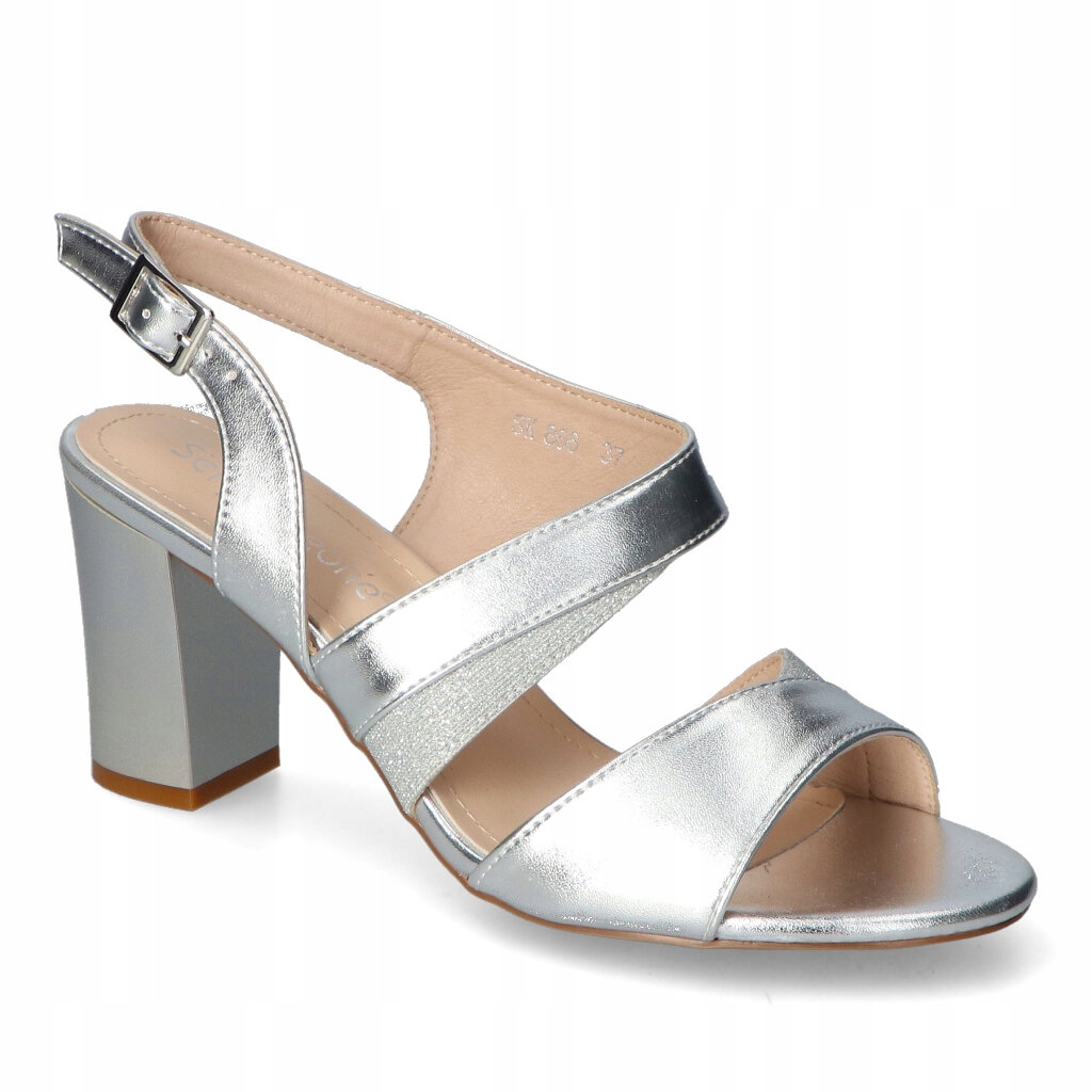 Dámské sandály Sergio Leone Stříbrné kožené 37