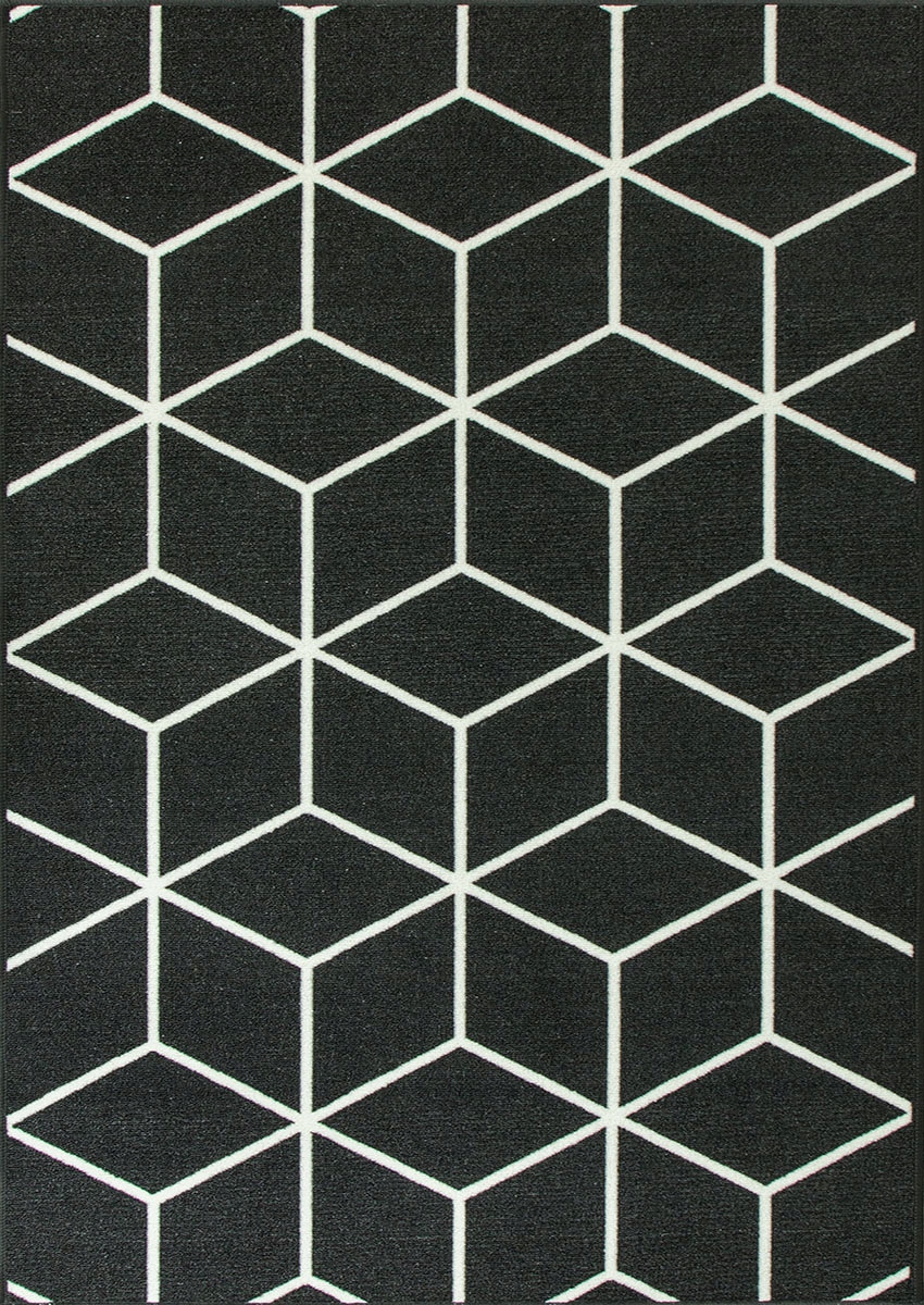 

80x100 cm Podgumowany Ciemny Szary Dywan Cubes 3D