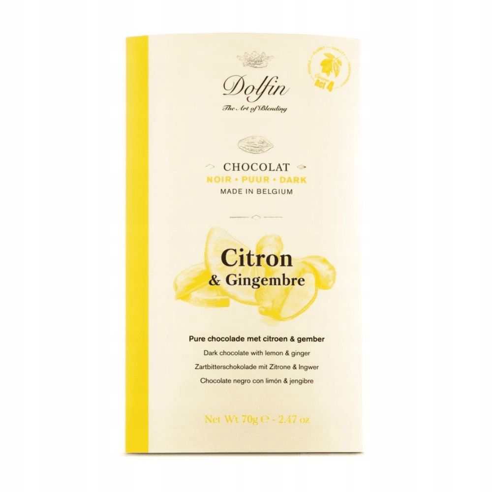 Levně 3x Dolfin tmavá čokoláda se zázvorem a citronem 70 g