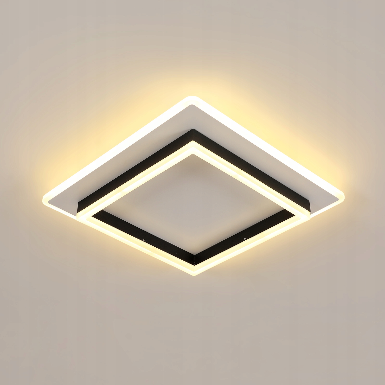 Lampa Sufitowa Plafon Led Natynkowy Czarny Kwadrat Nowoczesny 41W 3000K