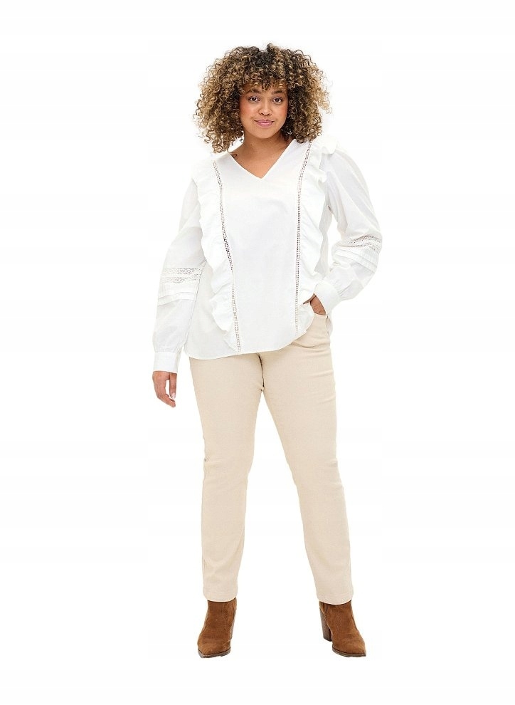 Tunika Plus Size Zizzi Elegantní Bílá Halenka S Detaily 215A 44