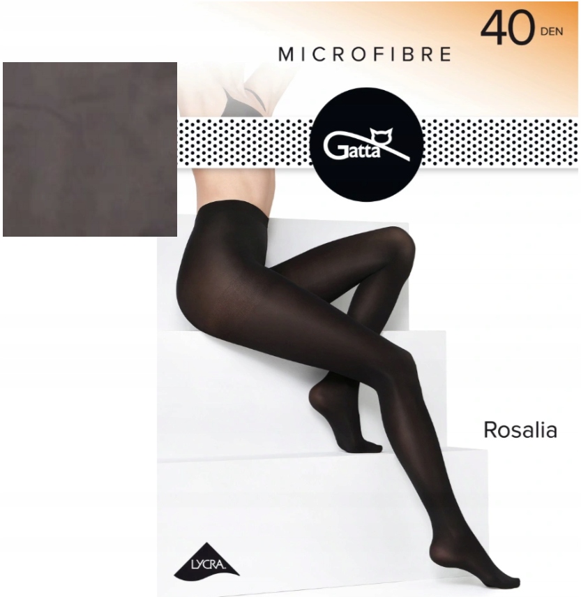 

Gatta Rosalia 40den rajstopy microfibra grafit 4
