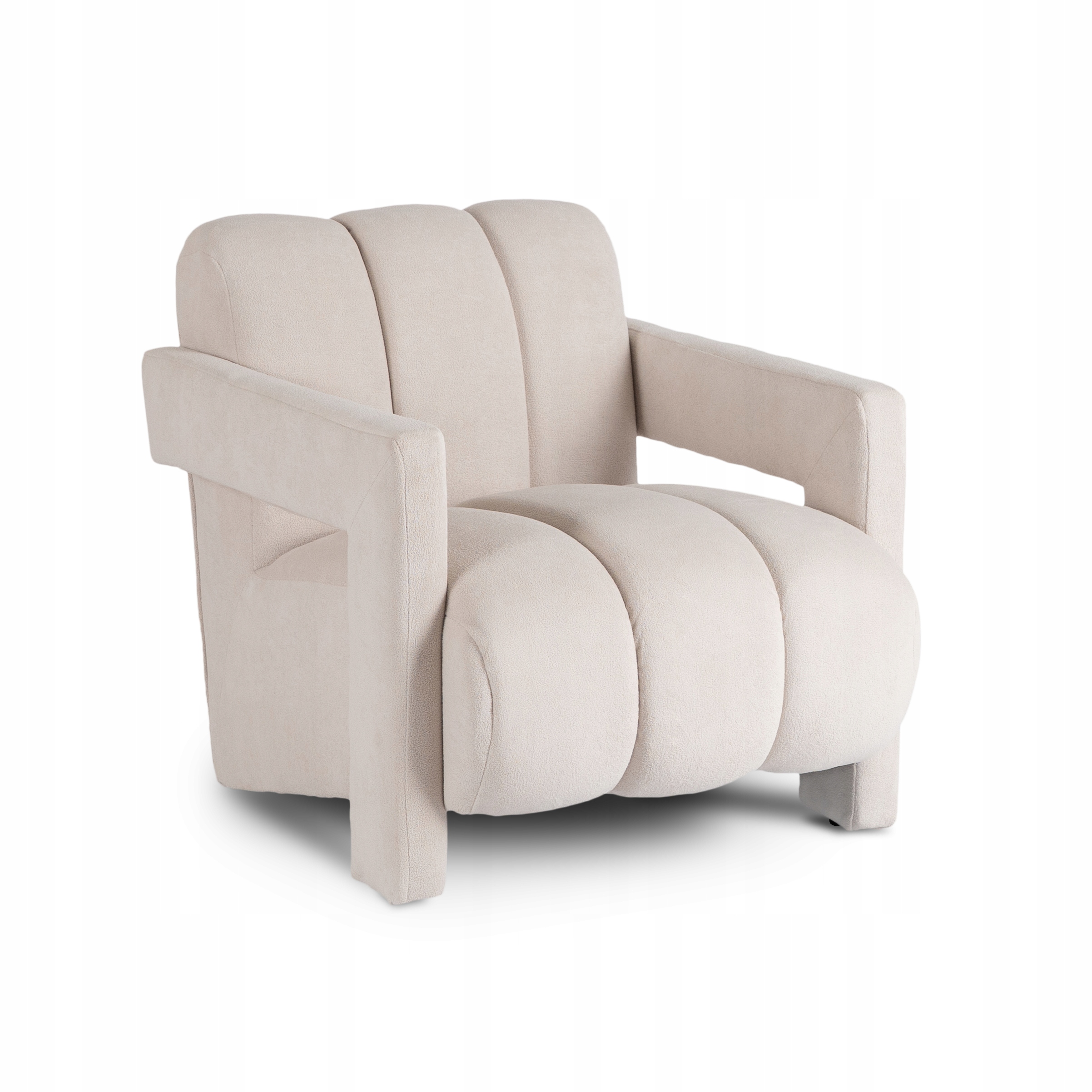 Moderní čalouněné odpočinkové křeslo do obývacího pokoje do ložnice Krém Bender