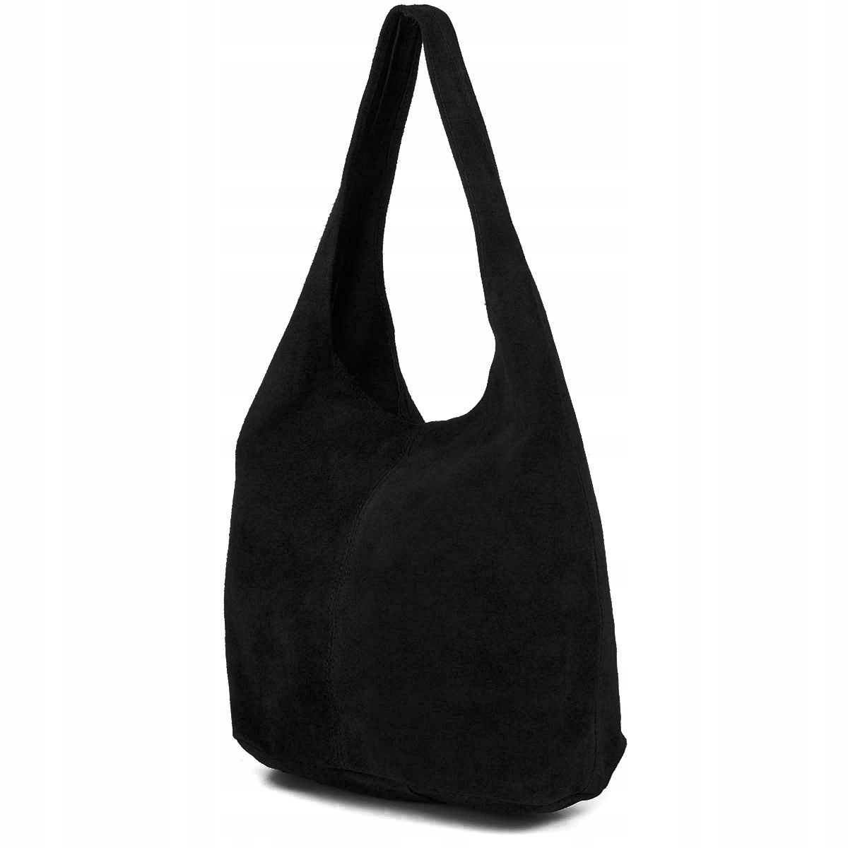 CZARNA ZAMSZOWA TOREBKA WOREK ZAMSZ NATURALNY shopper TORBA ZAMSZOWA A4 Marka Vera Pelle