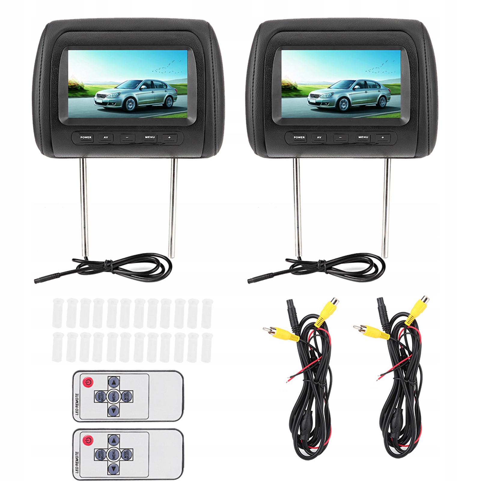 2 Ks 7-palcová bezdrôtová nastaviteľná opierka hlavy LCD video monitor MP5