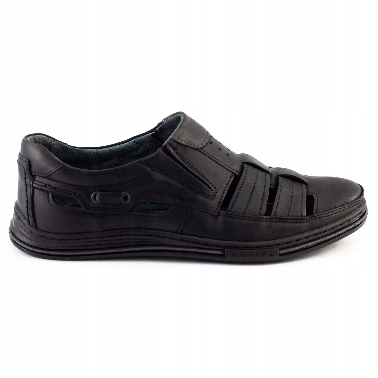 

Buty Męskie Skórzane Ażurowe Skóra 06 Czarny 41