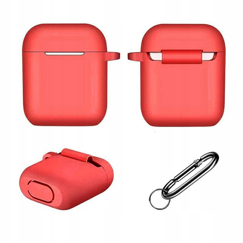 CIENKIE SILIKONOWE ETUI DO AIRPODS 1 I 2 GENERACJI CZERWONE Marka Inna