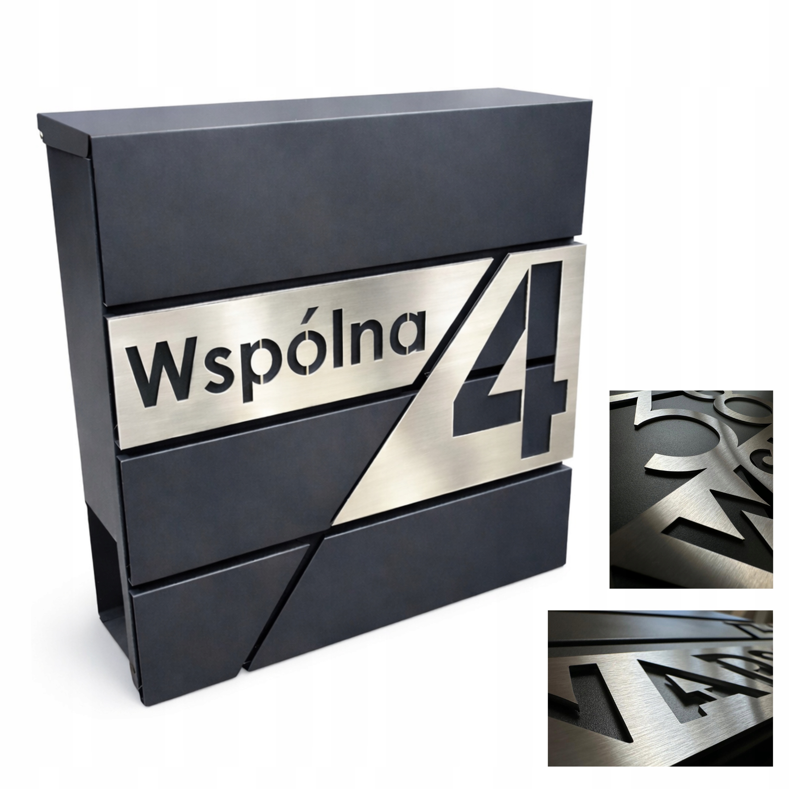 Velká Poštovní Schránka S Adresou (tabulka nerezová ocel Laser)