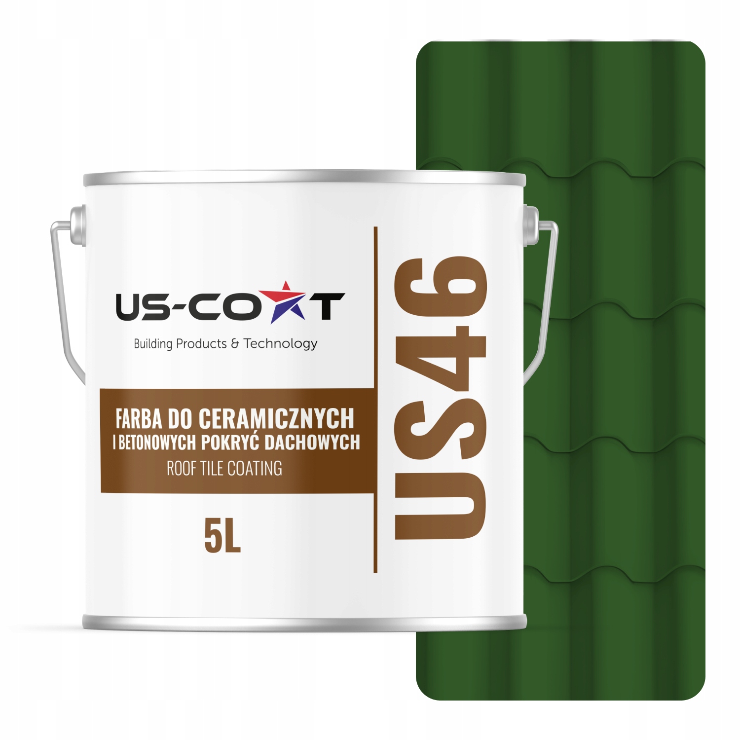 Povrchová Farba Na Strechu Keramická 5 L Zelená Listová RAL6002 Saténová