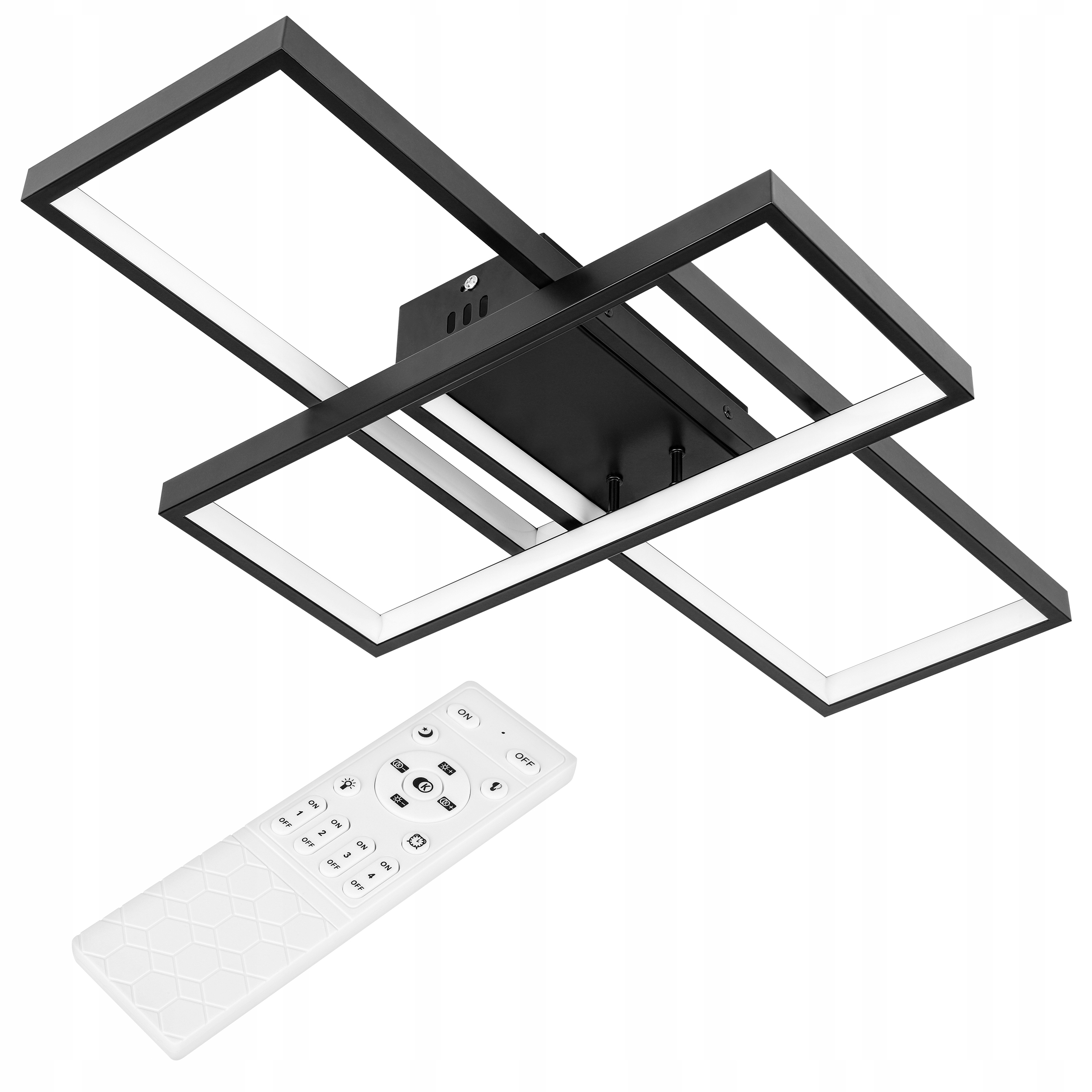 Lampa Sufitowa Żyrandol Led Wisząca Plafon 72W Regulacja 3000-6500K Pilot