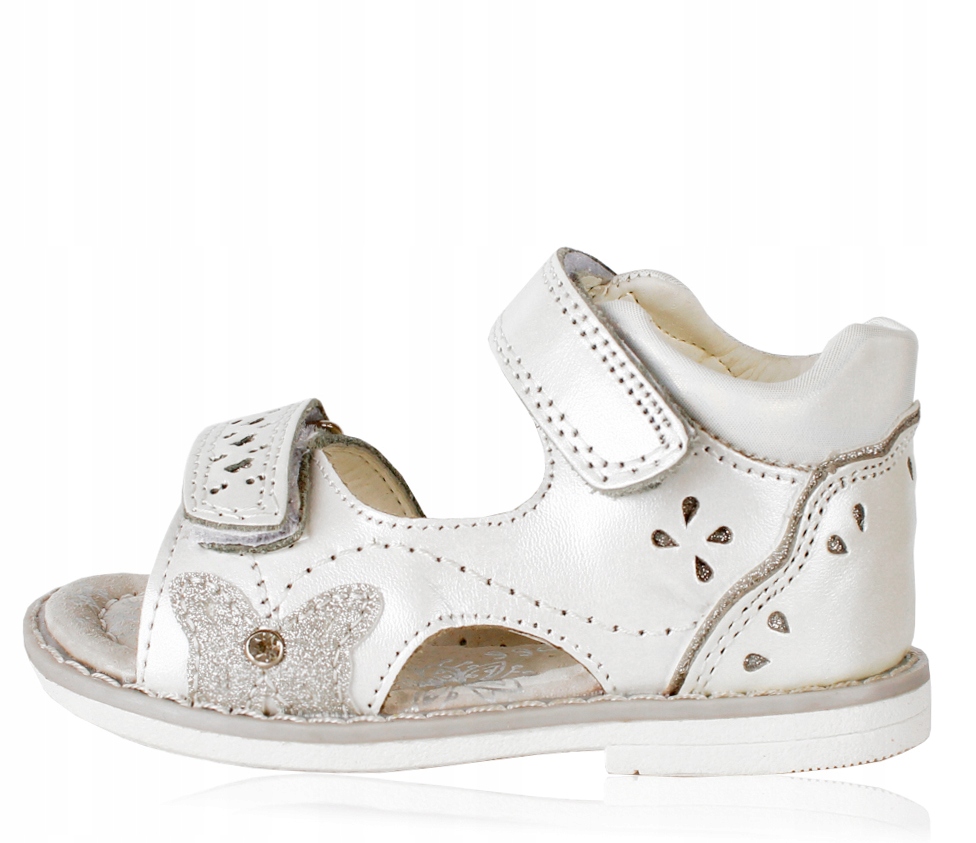 Sandały białe perłowe profilowane skóra clibee 21 Marka Clibee